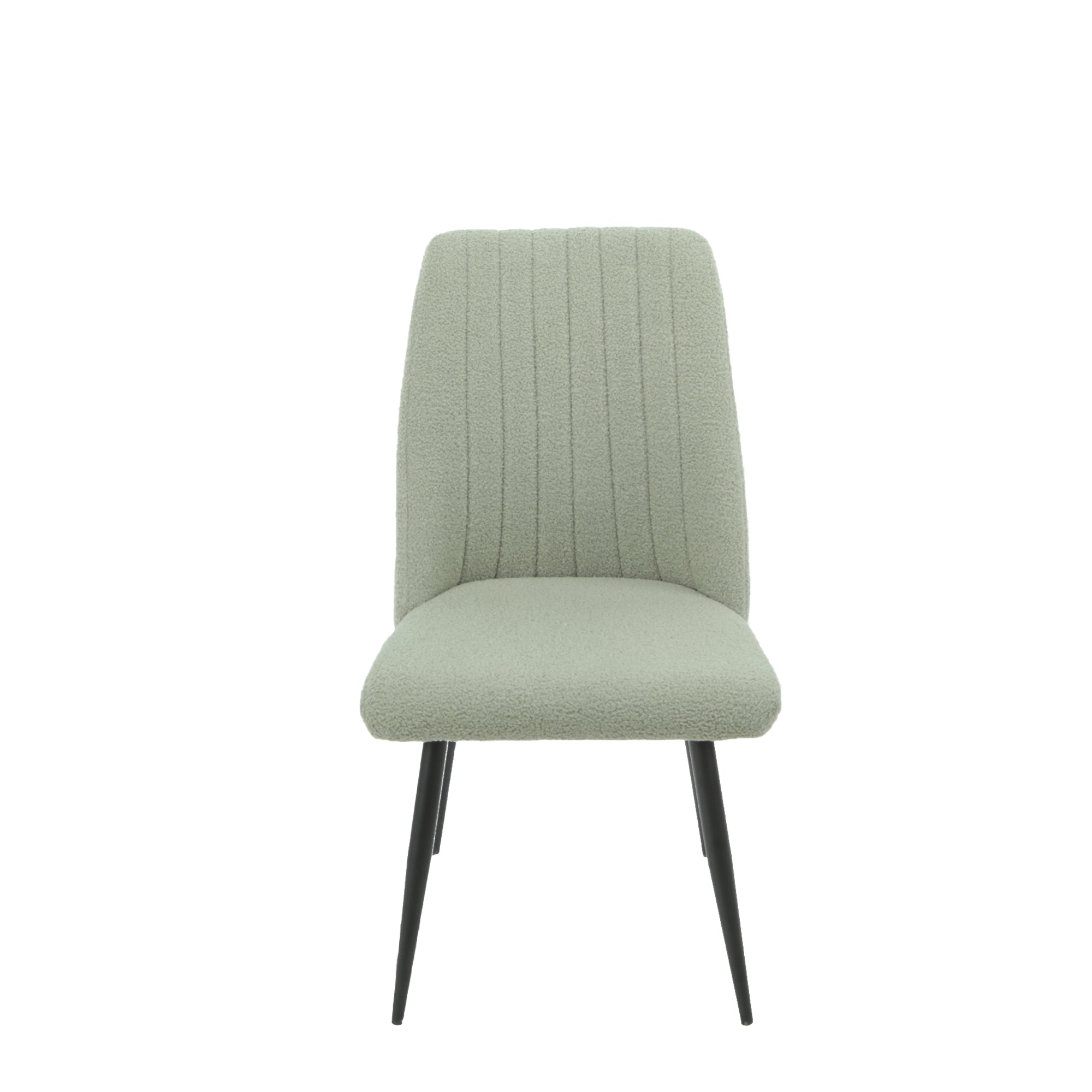 Set Da 4, Sedia Mindi Boucle' Verde Salvia Gambe Nere