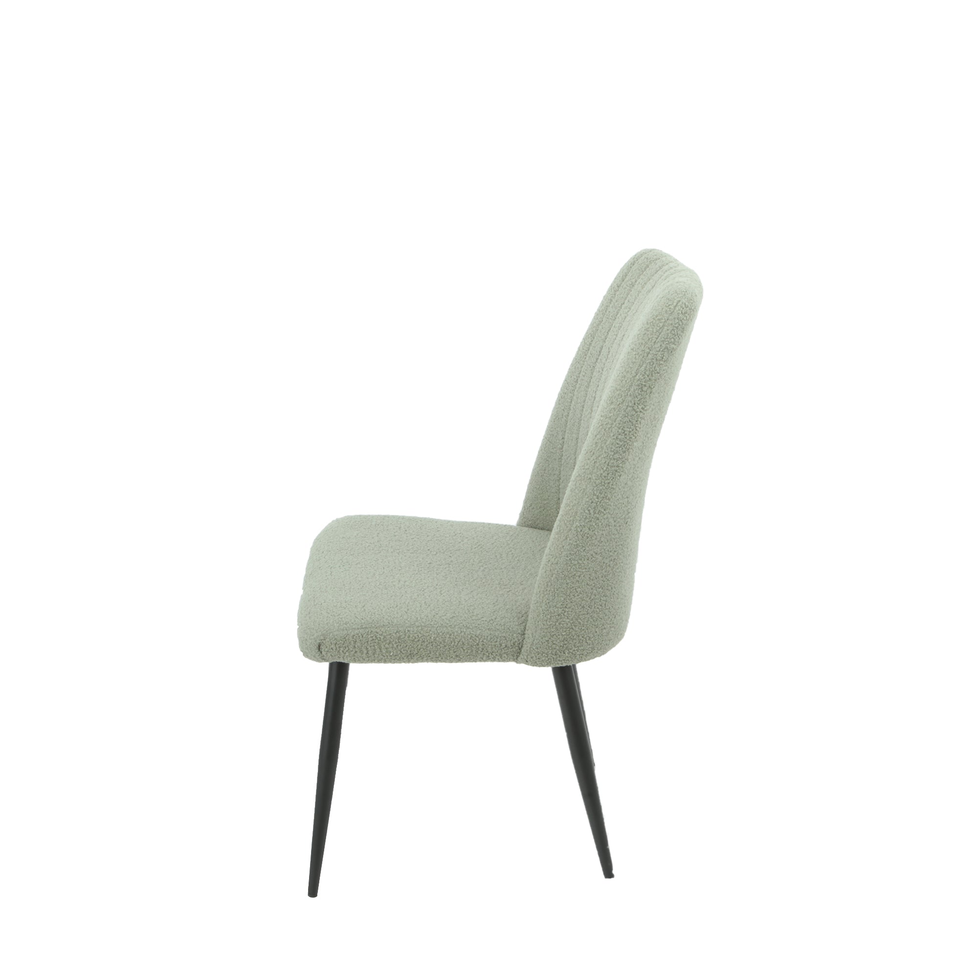 Set Da 4, Sedia Mindi Boucle' Verde Salvia Gambe Nere