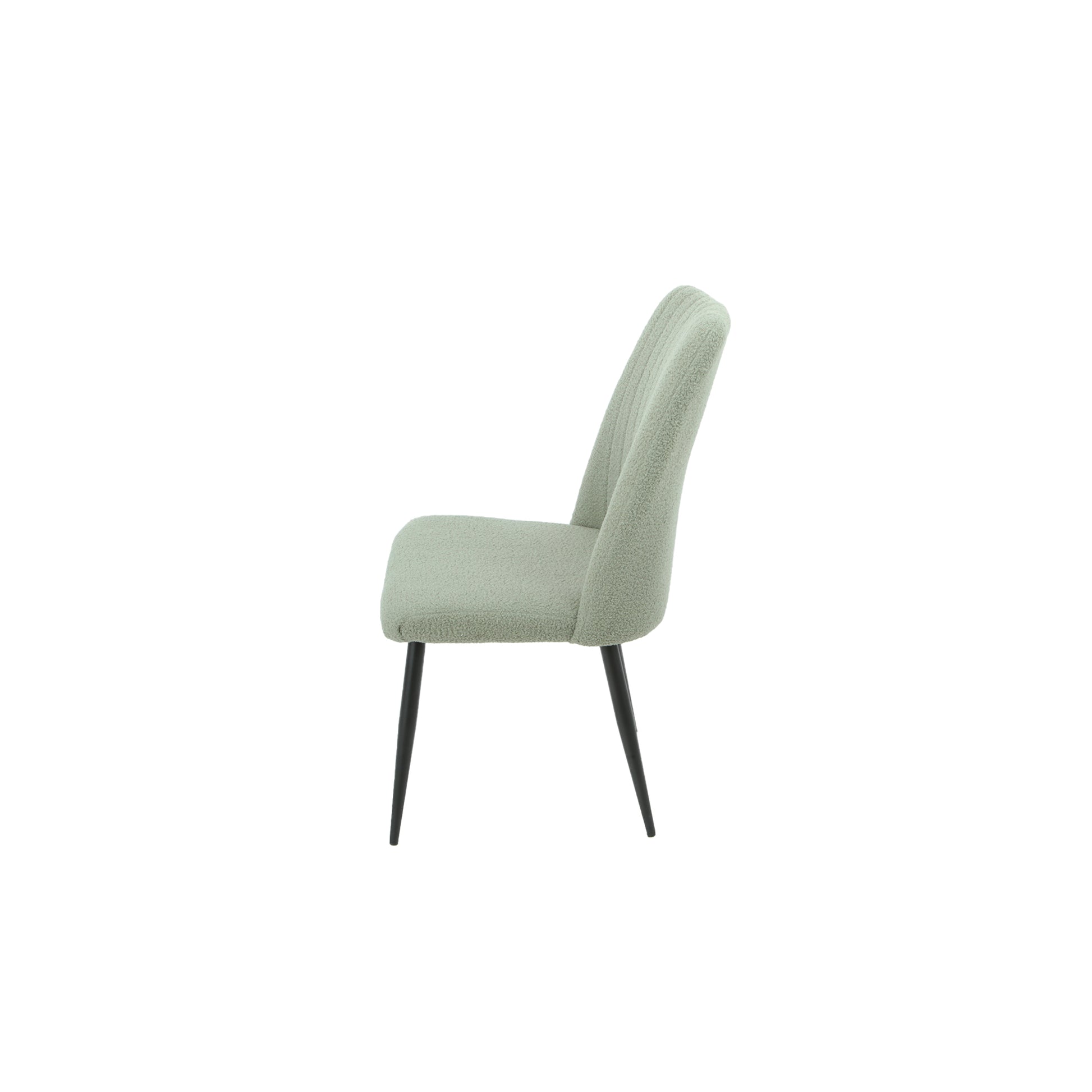 Set Da 4, Sedia Mindi Boucle' Verde Salvia Gambe Nere