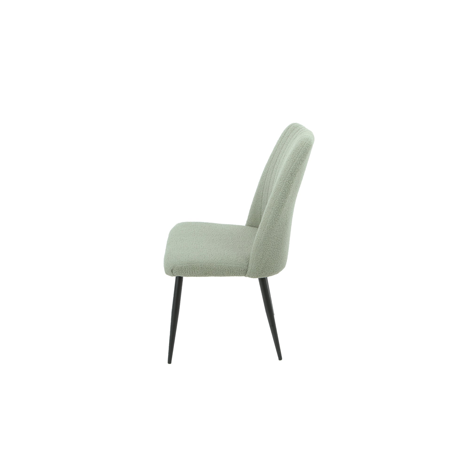 Set Da 4, Sedia Mindi Boucle' Verde Salvia Gambe Nere