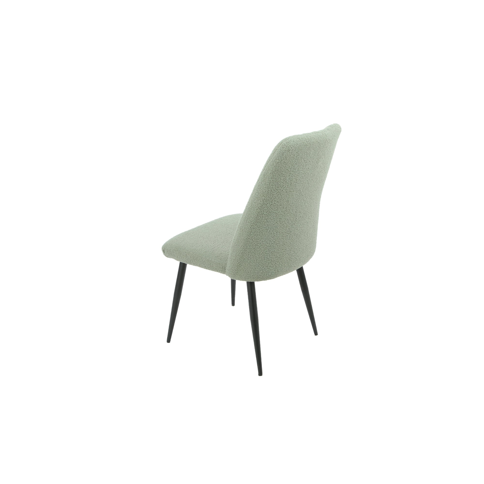 Set Da 4, Sedia Mindi Boucle' Verde Salvia Gambe Nere