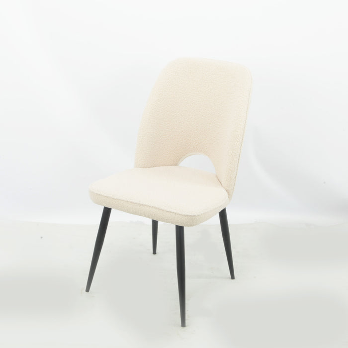 Set Da 4, Sedia Virginia Boucle' Sabbia Gambe Nere