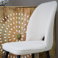 Set Da 4, Sedia Virginia Boucle' Sabbia Gambe Nere