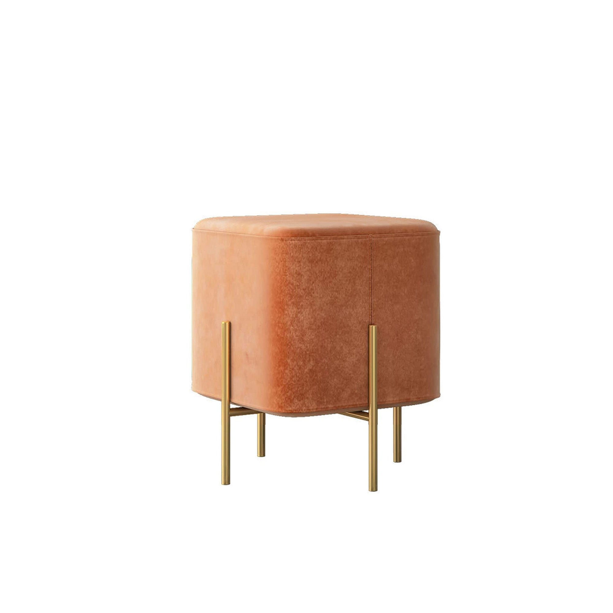 Pouff Fancy Boucle' Corallo Gambe Oro