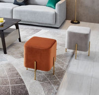 Pouff Fancy Boucle' Corallo Gambe Oro