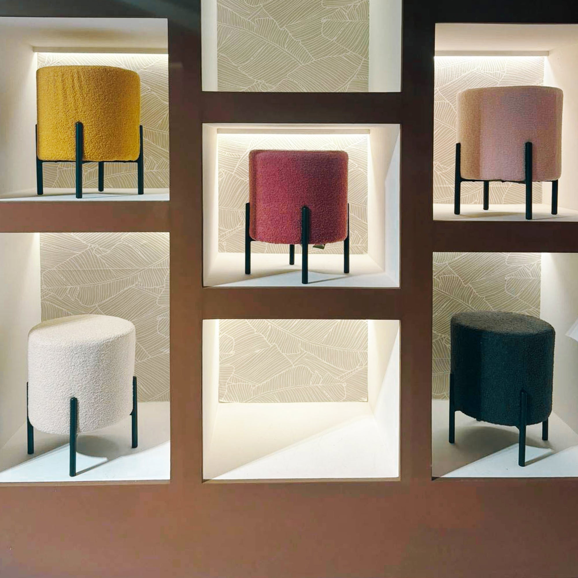 Pouff Ginny Boucle' Malva Gambe Nere