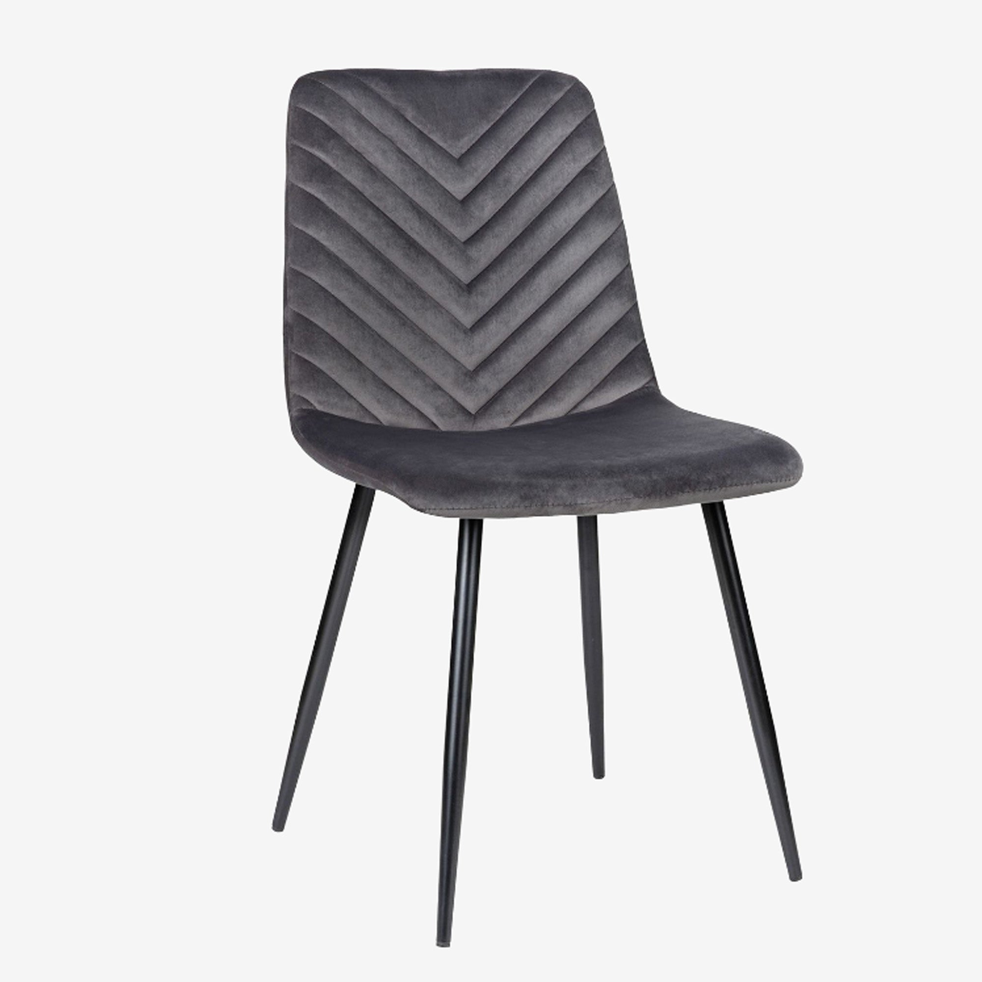 Set Da 4, Sedia New Point Velluto Cenere