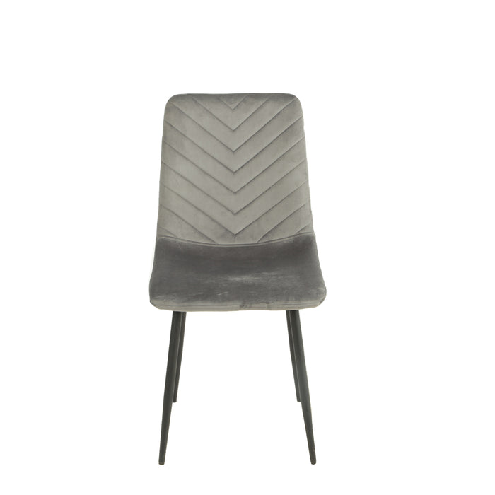 Set Da 4, Sedia New Point Velluto Cenere