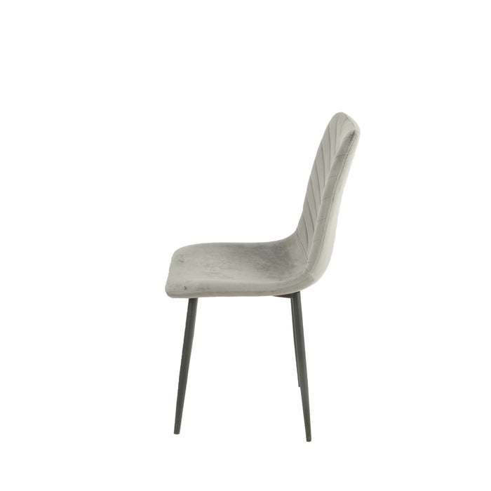 Set Da 4, Sedia New Point Velluto Cenere