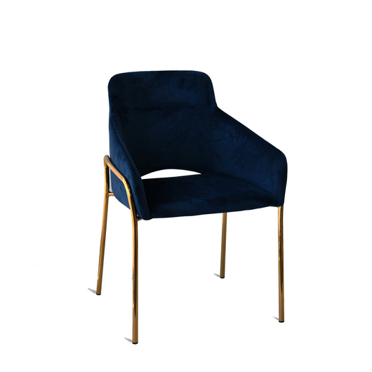 Set Da 2, Poltrona New Klimt Velluto Blu Notte Gambe Oro