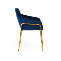 Set Da 2, Poltrona New Klimt Velluto Blu Gambe Oro