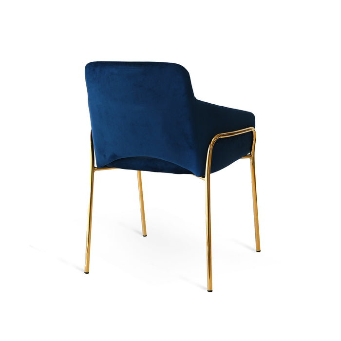 Set Da 2, Poltrona New Klimt Velluto Blu Gambe Oro