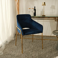 Set Da 2, Poltrona New Klimt Velluto Blu Gambe Oro