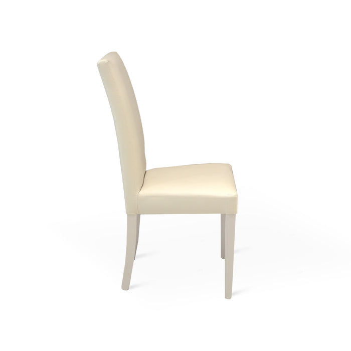 Set Da 2, Sedia Ornella Similpelle Crema Tinta Unita
