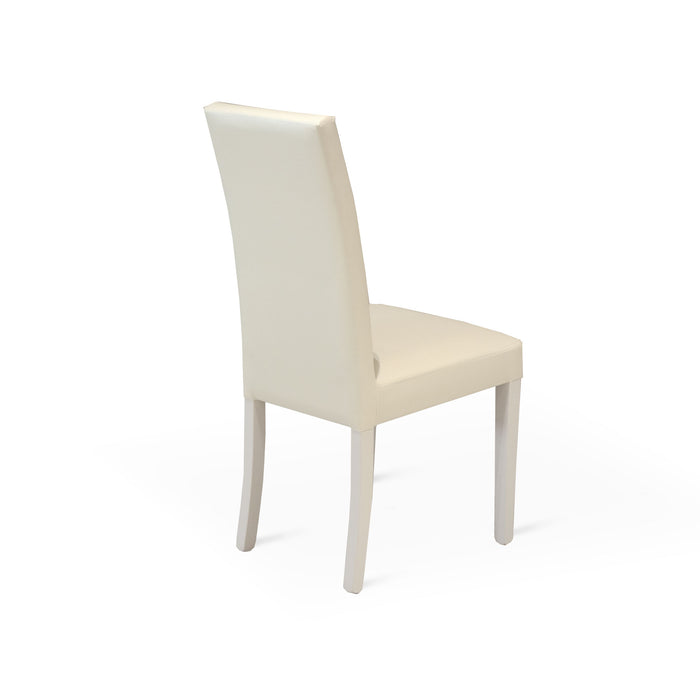 Set Da 2, Sedia Ornella Similpelle Crema Tinta Unita
