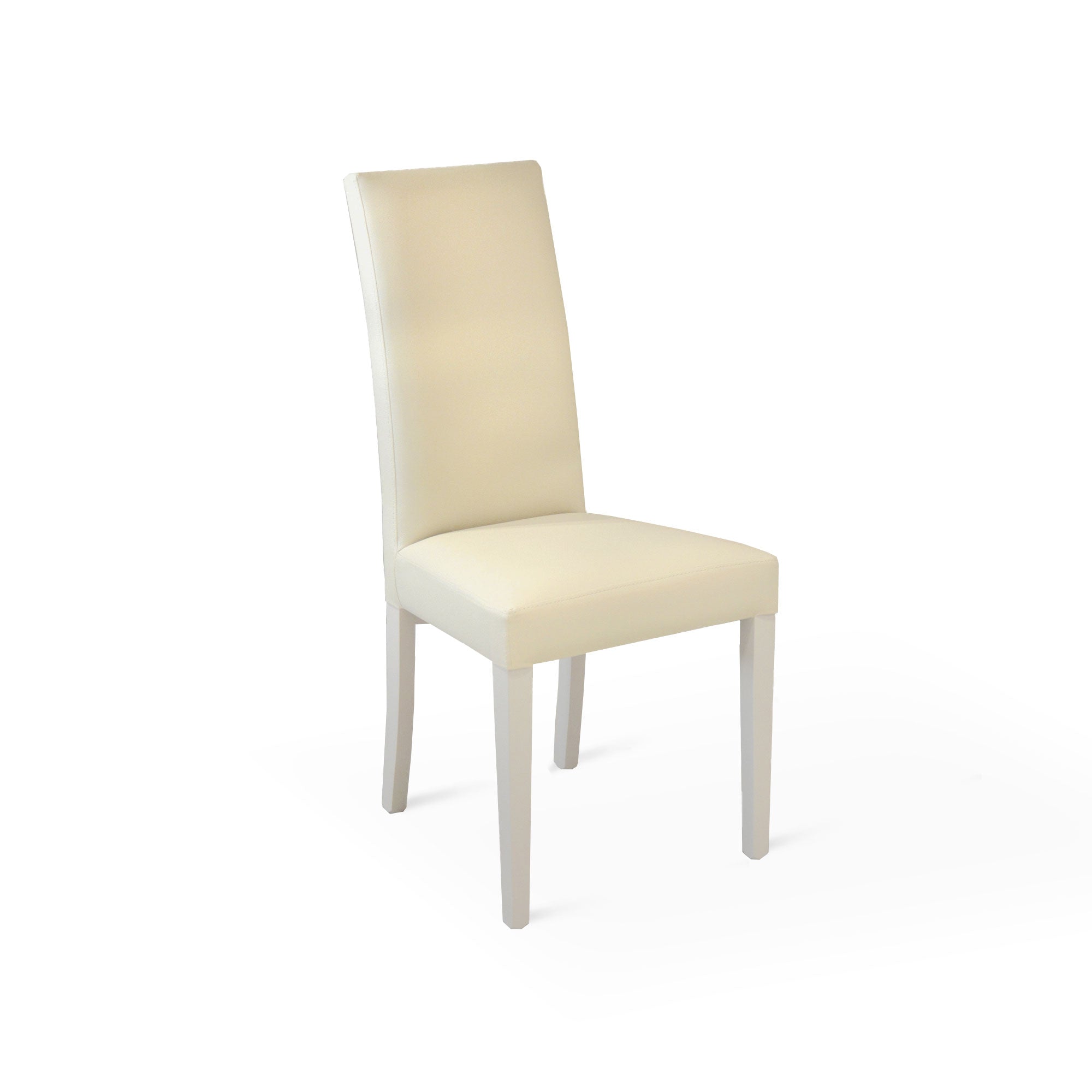 Set Da 2, Sedia Ornella Similpelle Crema Tinta Unita