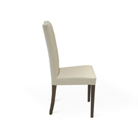 Set Da 2, Sedia Ornella Similpelle Crema Gambe Noce