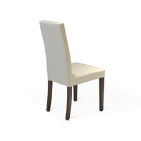 Set Da 2, Sedia Ornella Similpelle Crema Gambe Noce