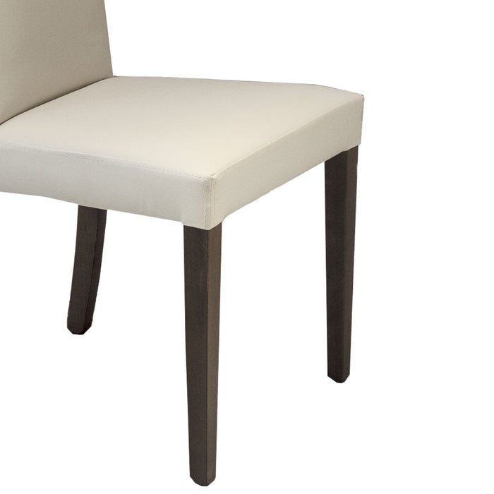 Set Da 2, Sedia Ornella Similpelle Crema Gambe Noce