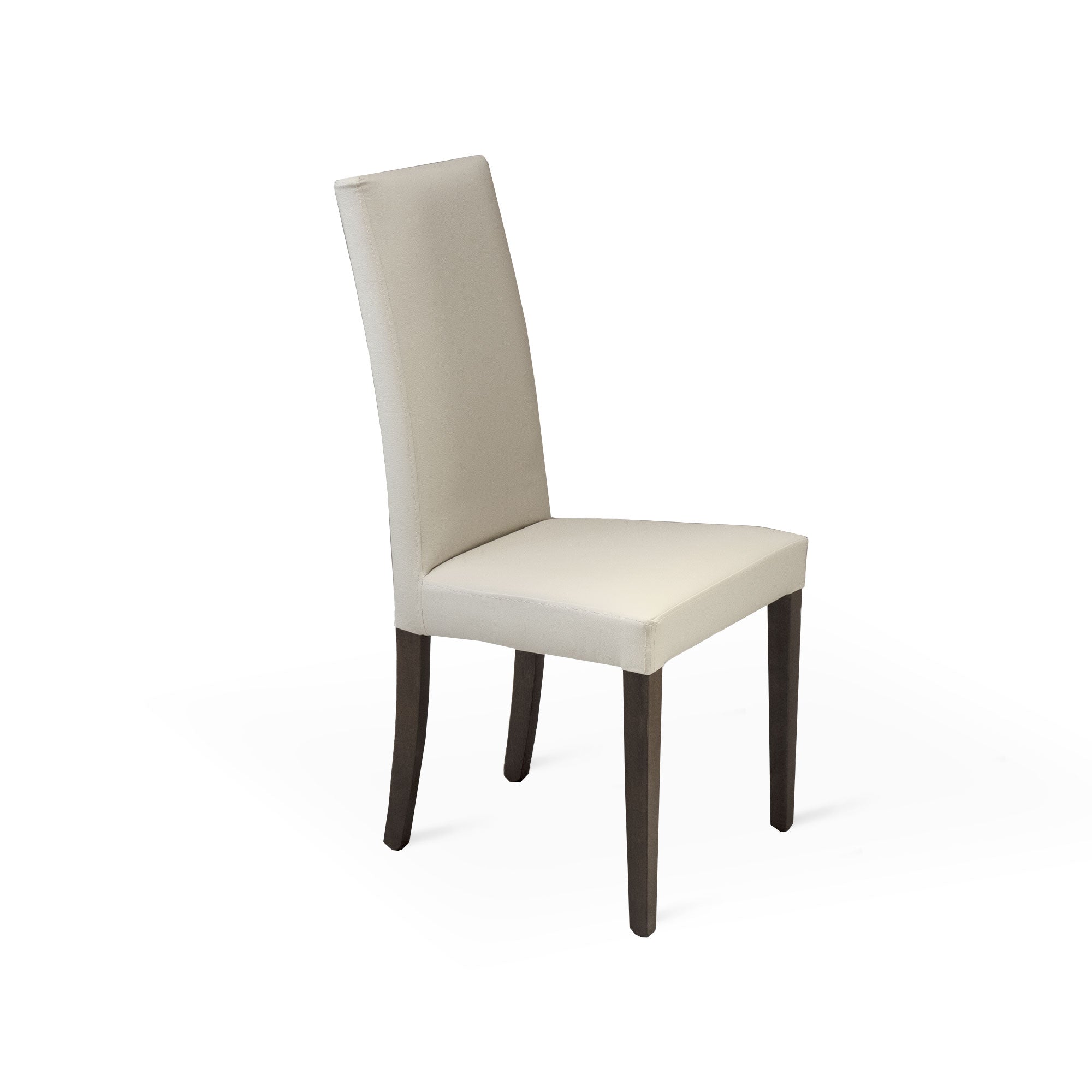 Set Da 2, Sedia Ornella Similpelle Crema Gambe Noce