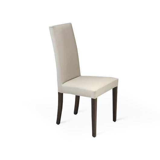 Set Da 2, Sedia Ornella Similpelle Crema Gambe Noce