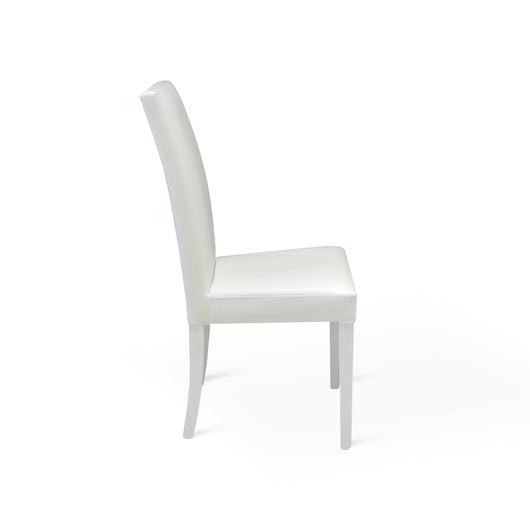 Set Da 2, Sedie Ornella Similpelle Ghiaccio Tinta Unita