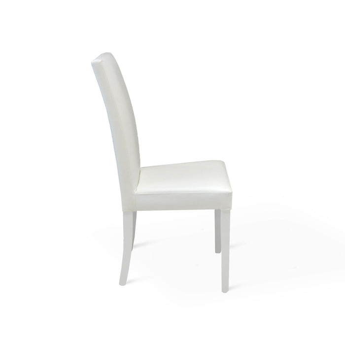 Set Da 2, Sedie Ornella Similpelle Ghiaccio Tinta Unita