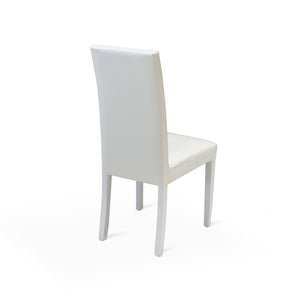 Set Da 2, Sedie Ornella Similpelle Ghiaccio Tinta Unita