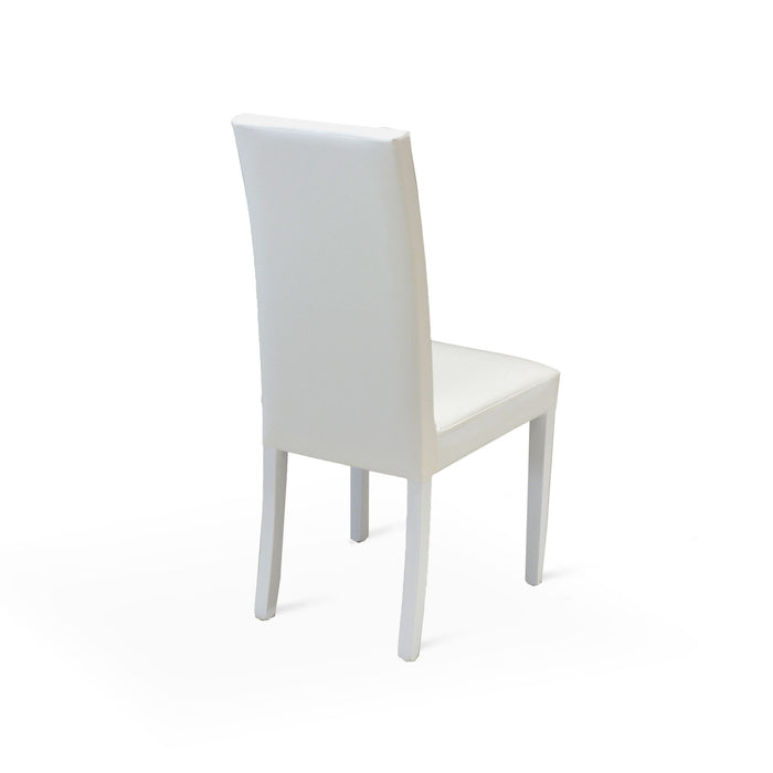 Set Da 2, Sedie Ornella Similpelle Ghiaccio Tinta Unita