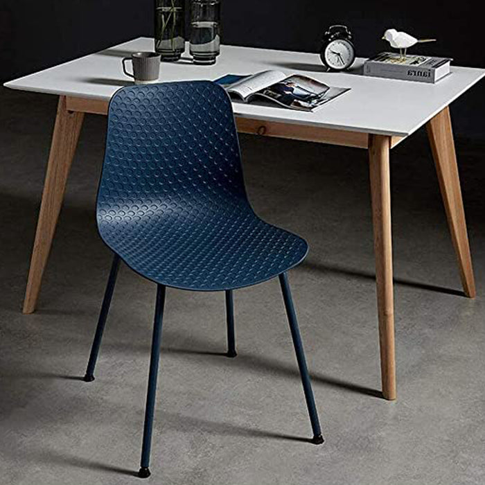 Set Da 4, Sedia Eden Blu In Pp E Gambe In Metallo 