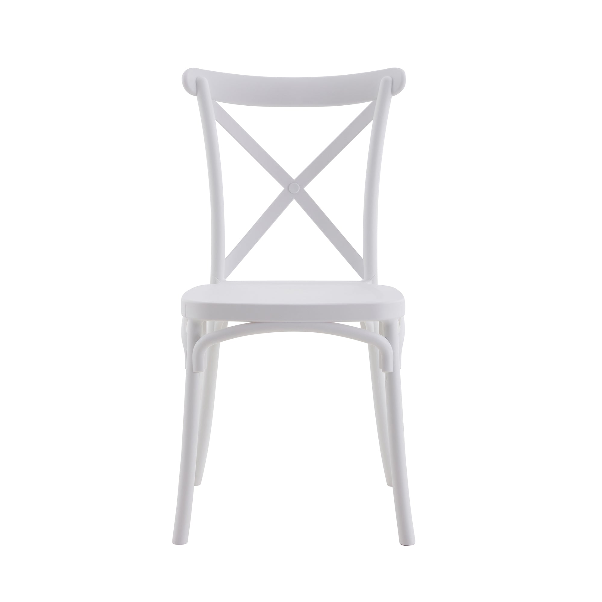 Set Da, 4 Sedia Cross In Polipropilene Bianca Per Soggiorno, Cucina E Arredo Bar