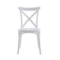 Set Da, 4 Sedia Cross In Polipropilene Bianca Per Soggiorno, Cucina E Arredo Bar