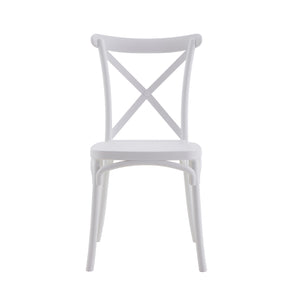 Set Da, 4 Sedia Cross In Polipropilene Bianca Per Soggiorno, Cucina E Arredo Bar