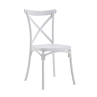 Set Da, 4 Sedia Cross In Polipropilene Bianca Per Soggiorno, Cucina E Arredo Bar