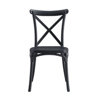 Set Da, 4 Sedia Cross In Polipropilene Antracite Per Soggiorno, Cucina E Arredo Bar