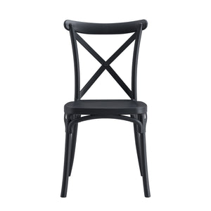 Set Da, 4 Sedia Cross In Polipropilene Antracite Per Soggiorno, Cucina E Arredo Bar