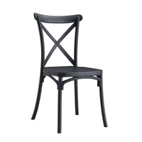 Set Da, 4 Sedia Cross In Polipropilene Antracite Per Soggiorno, Cucina E Arredo Bar
