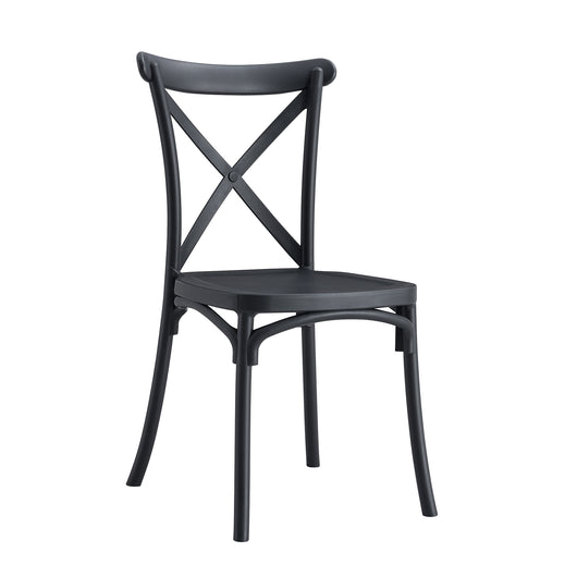 Set Da, 4 Sedia Cross In Polipropilene Antracite Per Soggiorno, Cucina E Arredo Bar