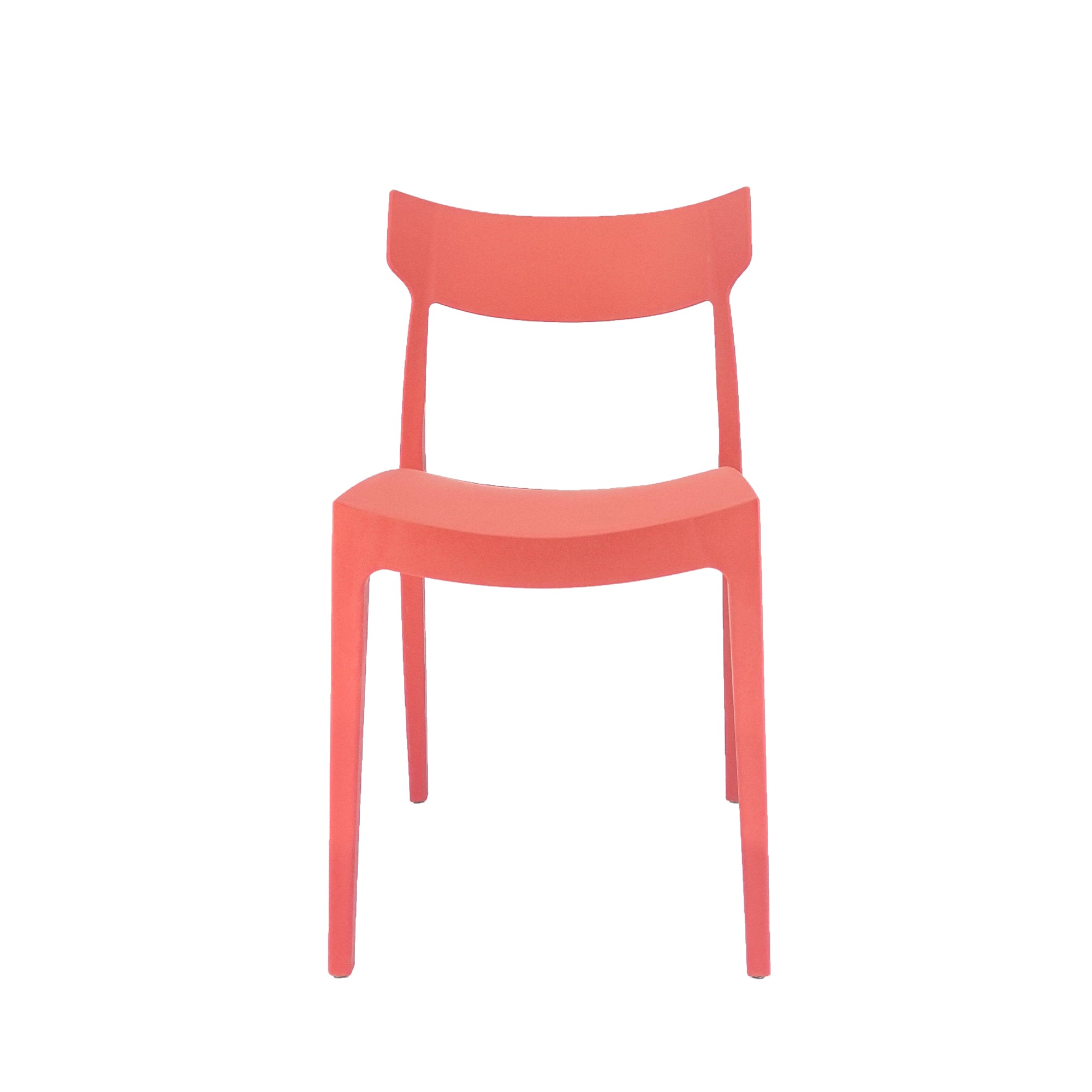 Set Da, 4 Sedia Cordoba In Polipropilene Rosso Mattone Per Soggiorno, Cucina E Arredo Bar