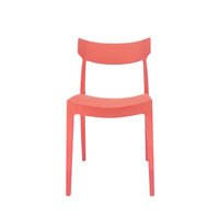 Set Da, 4 Sedia Cordoba In Polipropilene Rosso Mattone Per Soggiorno, Cucina E Arredo Bar