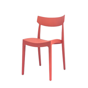 Set Da, 4 Sedia Cordoba In Polipropilene Rosso Mattone Per Soggiorno, Cucina E Arredo Bar