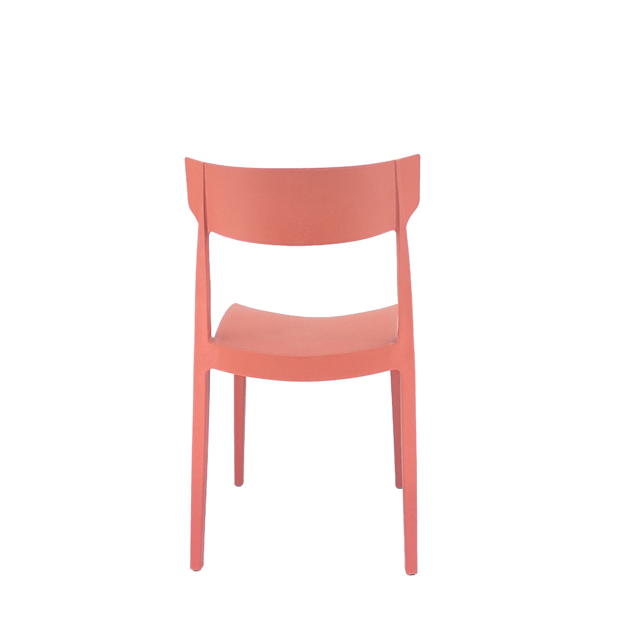 Set Da, 4 Sedia Cordoba In Polipropilene Rosso Mattone Per Soggiorno, Cucina E Arredo Bar