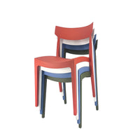 Set Da, 4 Sedia Cordoba In Polipropilene Rosso Mattone Per Soggiorno, Cucina E Arredo Bar