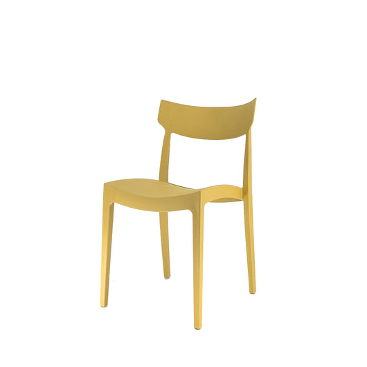 Set Da, 4 Sedia Cordoba In Polipropilene Senape Per Soggiorno, Cucina E Arredo Bar