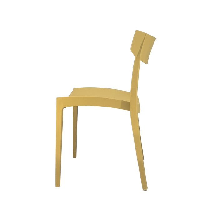 Set Da, 4 Sedia Cordoba In Polipropilene Senape Per Soggiorno, Cucina E Arredo Bar