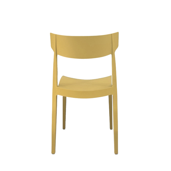 Set Da, 4 Sedia Cordoba In Polipropilene Senape Per Soggiorno, Cucina E Arredo Bar