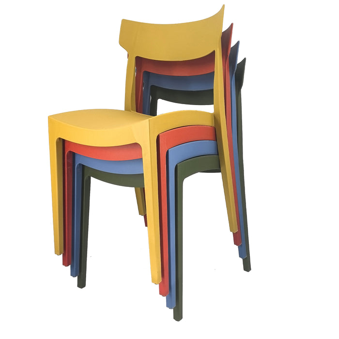 Set Da, 4 Sedia Cordoba In Polipropilene Senape Per Soggiorno, Cucina E Arredo Bar