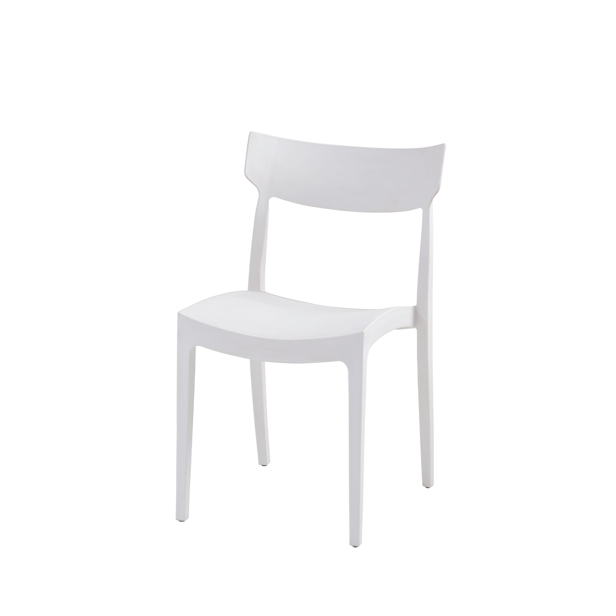 Set Da, 4 Sedia Cordoba In Polipropilene Bianca Per Soggiorno, Cucina E Arredo Bar