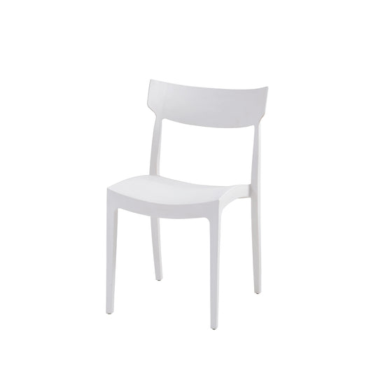 Set Da, 4 Sedia Cordoba In Polipropilene Bianca Per Soggiorno, Cucina E Arredo Bar
