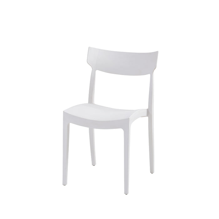 Set Da, 4 Sedia Cordoba In Polipropilene Bianca Per Soggiorno, Cucina E Arredo Bar